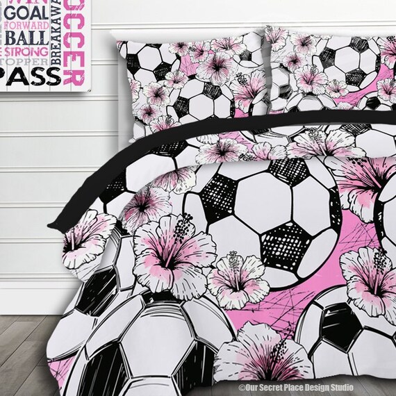 Girls Soccer Bedding For Girls Tween Girl Room Soccer Etsy