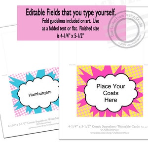 INSTANT DOWNLOAD Editable Superhero Food Labels Girl Superhero Party ...