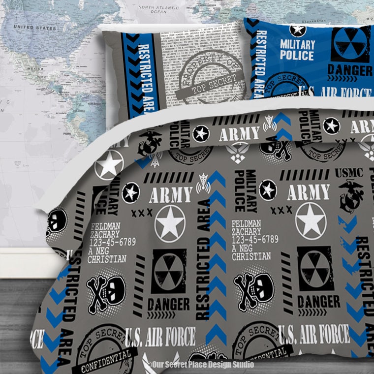 Military Theme Bedding Boys Twin Bedding Military bedding US Etsy