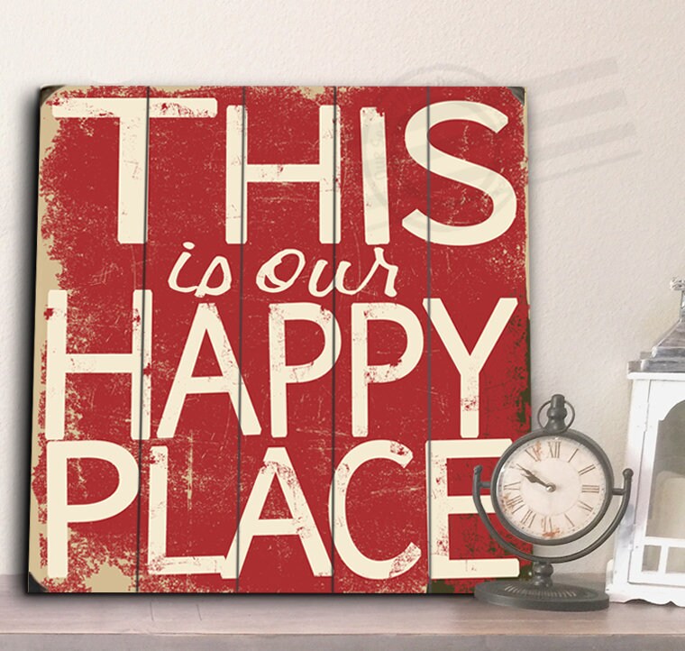 This is Our Happy Place Rustic Wood Sign Entryway Wood Sign Etsy