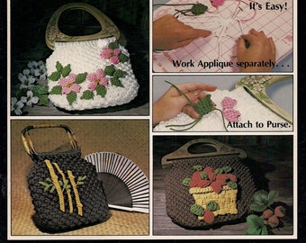 Vintage Macrame Applique Purses - Craft Book w/ Patterns & Instructions