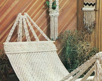 PDF ONLY - Macrame Motifs- Rare Hammock & Planter Hanger Downloadable Patterns Vintage