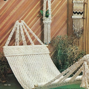 PDF ONLY - Macrame Motifs- Rare Hammock & Planter Hanger Downloadable Patterns Vintage