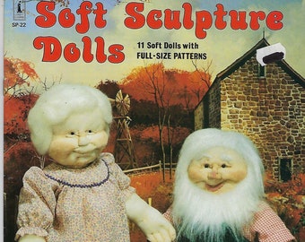 Soft Sculpture Dolls Sewing Patterns Vintage 1970's Doll Making Craft Book