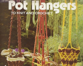 PDF ONLY Pot Hangers to Knit and Crochet Patterns Downloadable Craft Leaflet