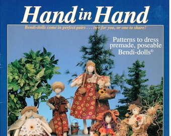 Hand in Hand Bendi-Dolls Outfit Sewing Patterns Vintage Craft Instruction Leaflet
