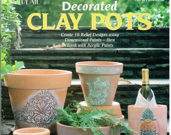 Decorated Clay Pots Garden Planters Decorative Painting Craft Book Cyndi Pfeiffer