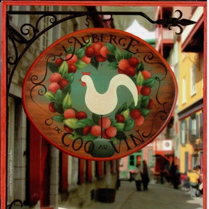 L&#39;Auberge du Coq au Vin France Quirion akrylowe dekoracyjne wzory malarskie wzory rękodzieło