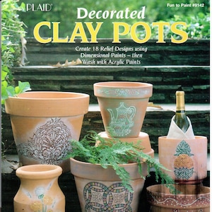 Decorated Clay Pots Garden Planters Decorative Painting Craft Book Cyndi Pfeiffer