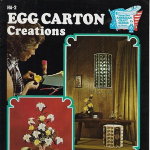 Egg Carton Creations Vintage 1970&#39;s How to Craft Instruction Book Patterns