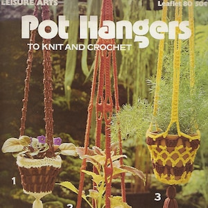 PDF ONLY Pot Hangers to Knit and Crochet Patterns Downloadable Craft Leaflet