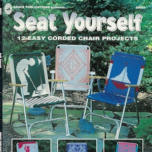 PDF ONLY Seat Yourself Macrame Corded Lawn Chair Downloadable Patterns & Instructions