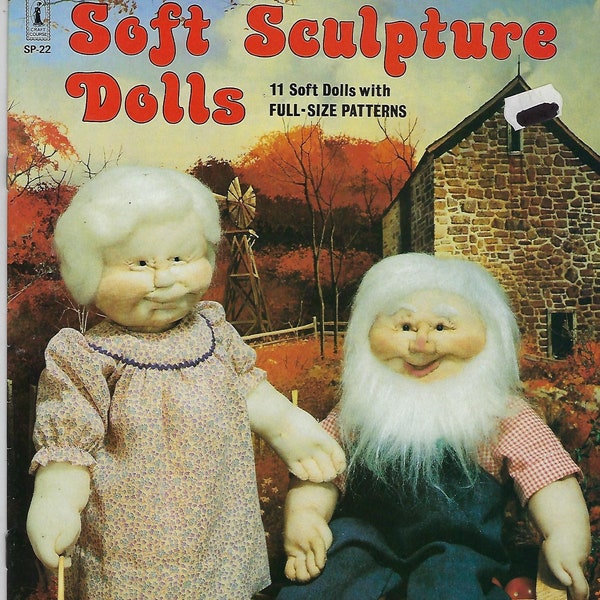 Soft Sculpture Dolls Sewing Patterns Vintage 1970's Doll Making Craft Book