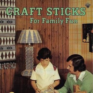 PDF ONLY - Craft Sticks for Family Fun Kids Crafting with Wood Popsicle Stick Vintage How to Instruction Book