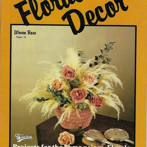 Decoração floral usando macramê vintage craft book