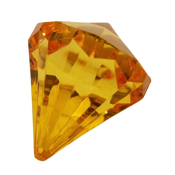 Pack of 4 Orange Topaz 40mm Prism Crystal Chandelier Gemstone Teardrop Acrylic Pendant Beads