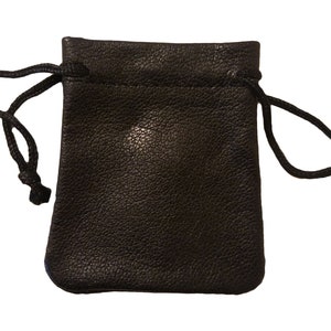 4er Pack kleine 3 "schwarze oder braune Kordelzugbeutel aus echtem Leder für Schmuck, Münzen, Kristalle