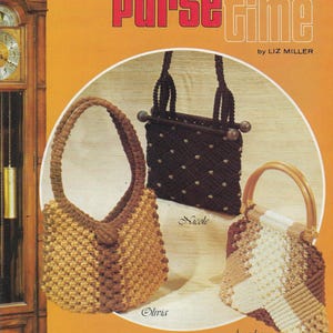 Macrame Purse Time Vintage Craft Book Shoulder Bag Handbag Patterns