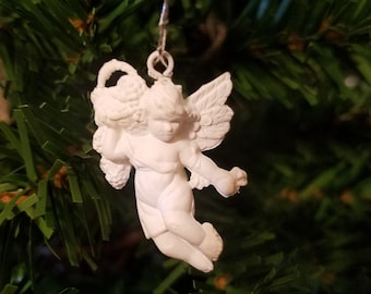 Lot of 12 Vintage Miniature 1-1/4" White Angel Craft Christmas Ornaments