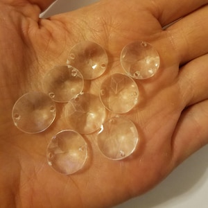 50er Pack Kristallklare Acryl Kunststoff Runde Scheibe Unterteller 15mm Facettierte Edelstein Suncatcher Perlen