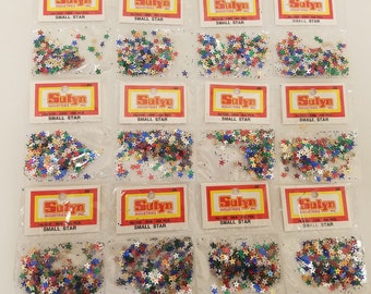 Silver or Multi Craft 5mm Sequins Miniature Stars Gold