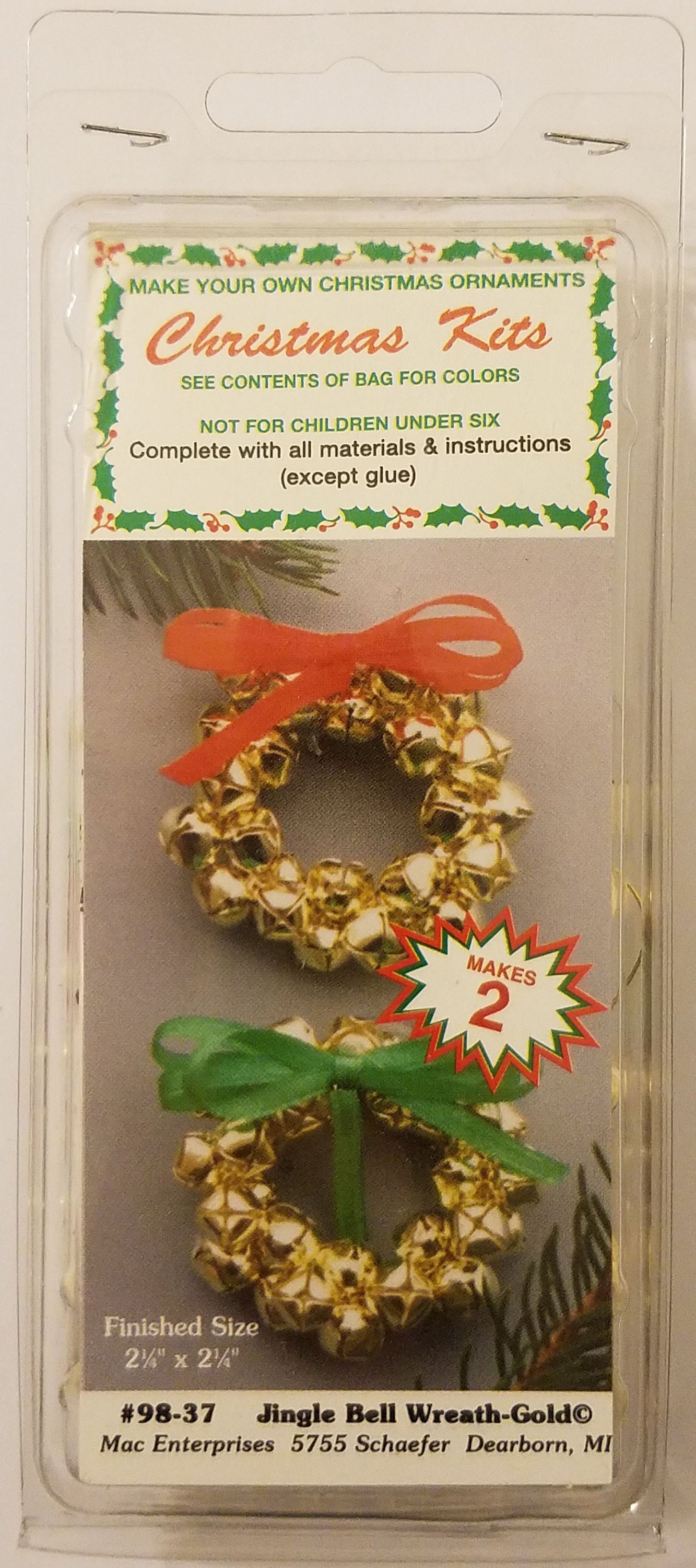 Vintage Gold Metal Jingle Bell Wreath Christmas Ornament Craft Kit