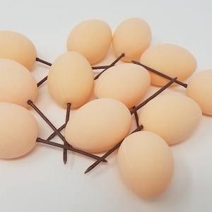 Lot of 12 Plastic Egg Shapes on Pick for Kids Crafts Easter, 1 Dozen Artificial Eggs