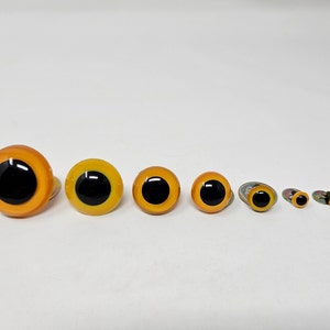 Zim&#39;s Vintage Yellow Owl Eyes Plastic Safety Eyes for Craft Doll, Amigurumi Toy, or Puppet Making, Assorted Sizes