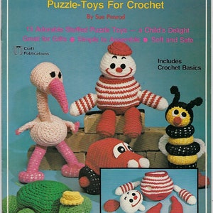 Crochet Puzzlements Toy Animal Crocheting Patterns Vintage Craft Book