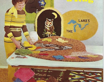 Let's Cut a Rug Vintage Rug Making with Carpet Scraps Craft How To Instruction Book