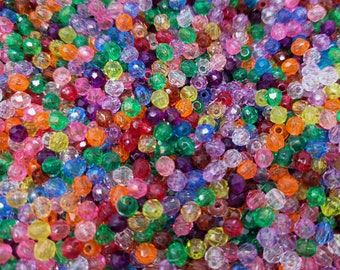 AB Colour Mixed 25g 4mm Acrylic Plastic Round Beads A5206 