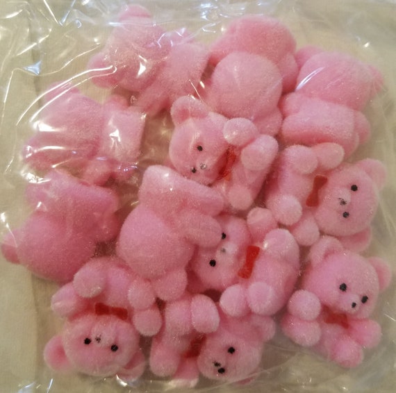 flocked teddy bear miniatures