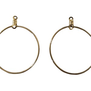 12 pares de aros de metal plateado para pendientes, componentes para bisutería, accesorios para abalorios, 32 mm (1-1/4"). imagen 2