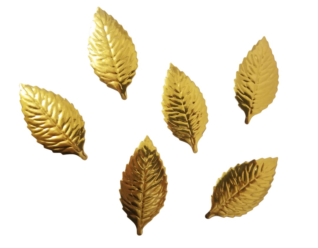 144 Pcs Vintage Gold 23/8 Foil Leaves Embossed Leaf Stampings Made in Japan Etsy