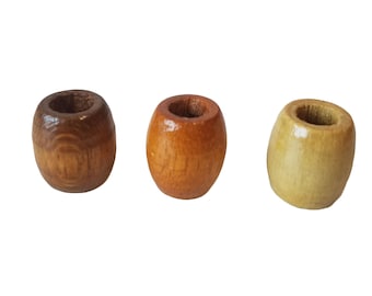 Zak met 50 ambachtelijke houten macramékralen met vintage vat 16 mm x 16 mm