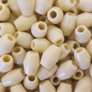 Pack of 144 Ivory Plastic Bicone Beads 1/2&quot; Inch 13mm for Jewelry, Macrame, Crafts