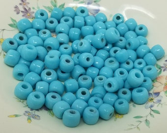 Pack of 100 Vintage Glass Pony Crow Beads 9mm x 7mm for Jewelry Crafts