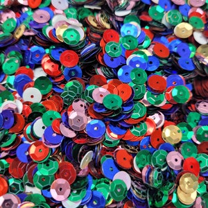 3,000 pcs Bulk 1oz 6mm 1/4&quot; Round Cup Assorted Color Loose Sequins for Sewing Crafts