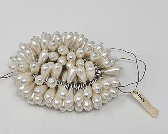 144 pcs 6mm x 12mm Teardrop White Pearl Beads with Silver Metal Loop