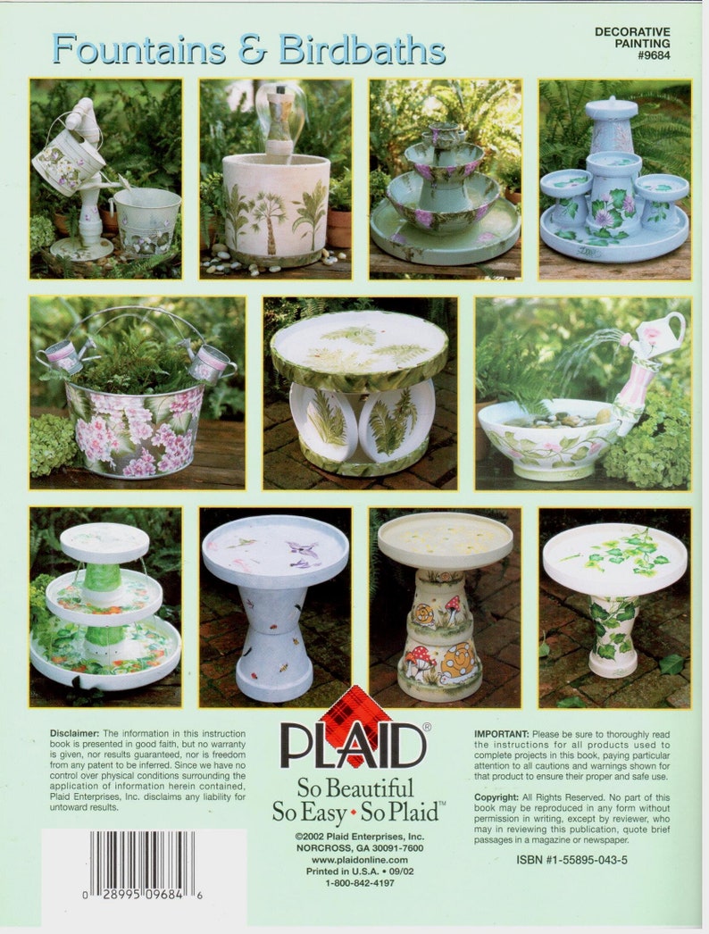 Fountains & Birdbaths Donna Dewberry Folk Art One Stroke Etsy