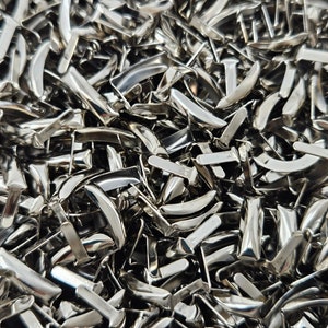 100 pcs Silver Tone Metal 4mm x 12mm Rectangle Domed Nailheads Decorative Studs for Crafts