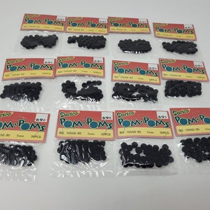 Lot of 12 Packs Darice 7mm 1/4&quot; Inch Acrylic Craft Pom Poms