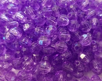 1,000 Pcs Crystal Faceted 6mm Round Plastic Acrylic Craft Beads