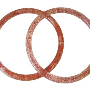 Asas redondas de plástico vintage de 5" para bolsos Red Glitter