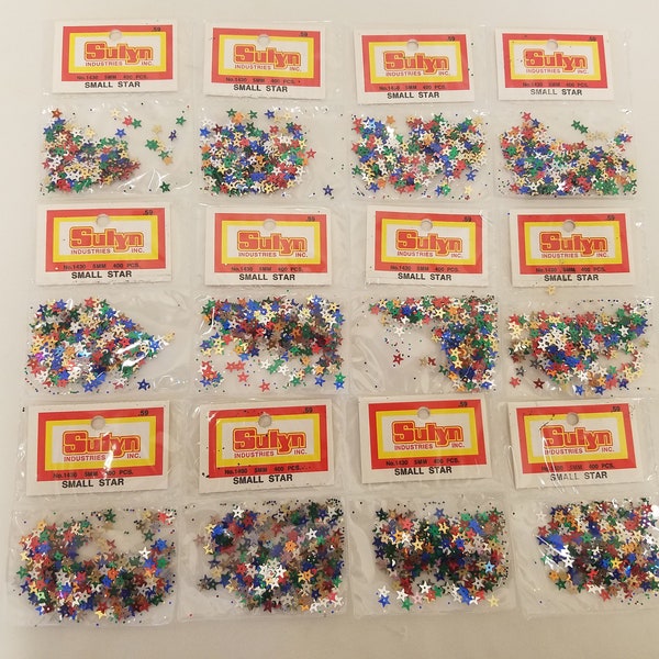 4,800 pcs Vintage Sulyn 5mm Tiny Star Shaped Multi-Color Loose Sequins for Sewing Crafts