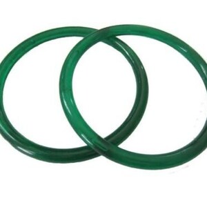 Asas redondas de plástico vintage de 5" para bolsos Transparent Green