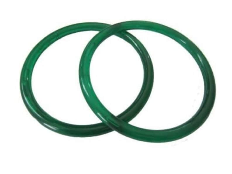 Asas redondas de plástico vintage de 5" para bolsos Transparent Green