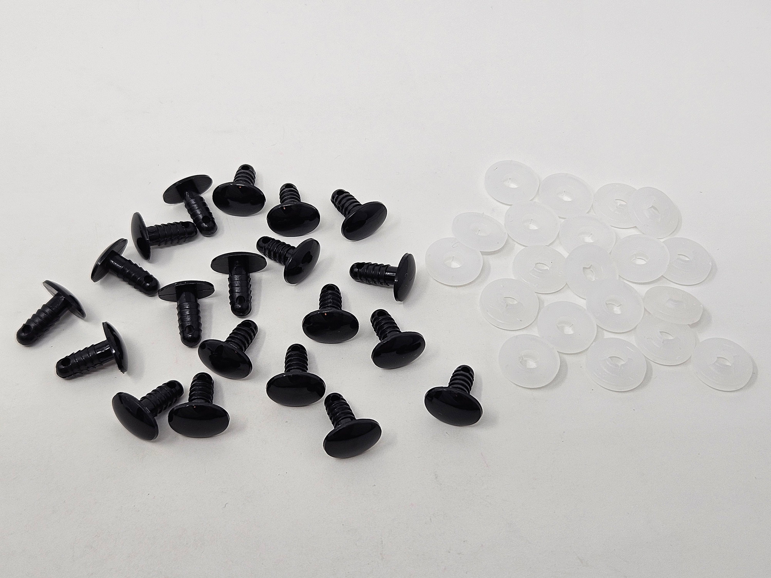 10 Pairs X 14mm Solid Black Safety Eyes, Craft Eyes, Toy Making 