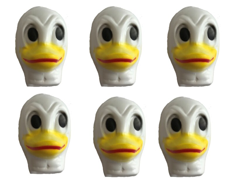 Pack of 6 Vintage Duck Celluloid Plastic Craft Animal Doll Making Faces Masks