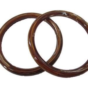 Asas redondas de plástico vintage de 5" para bolsos Brown Marble